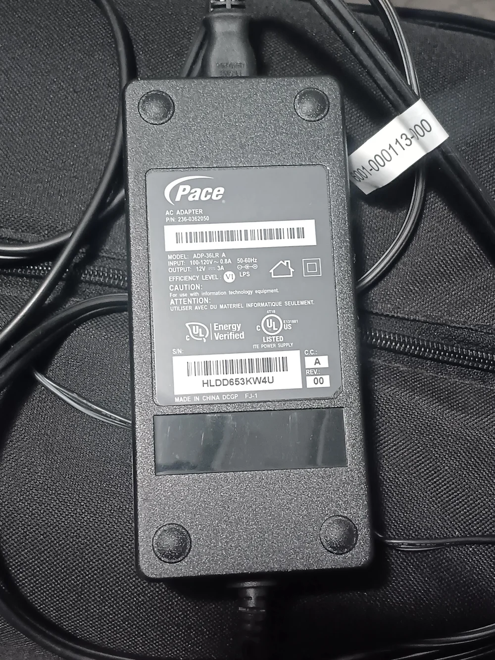 Pace black AC Adapter Power Supply for Laptops